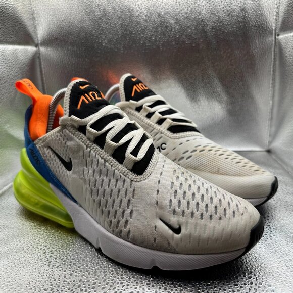 Size 9 Nike Air Max 270 Summit White Black Blue Volt Womens Sneakers DO6691-100 - Picture 1 of 10
